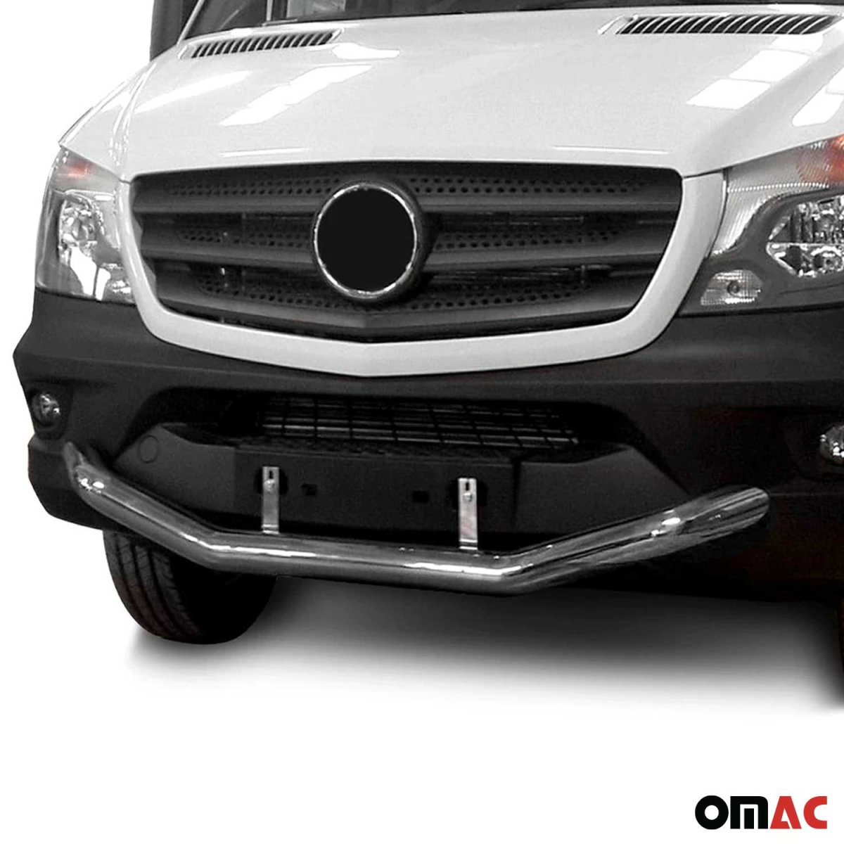 Mercedes-Benz Sprinter W906 Bull Bar - Omac - Curved-City Bar 76mm - Silver - '06-'13